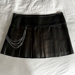 LAST CALL: PELLESSIMO Paris Designer Soft LEATHER Pleated Mini Skirt EUR 36 US 4